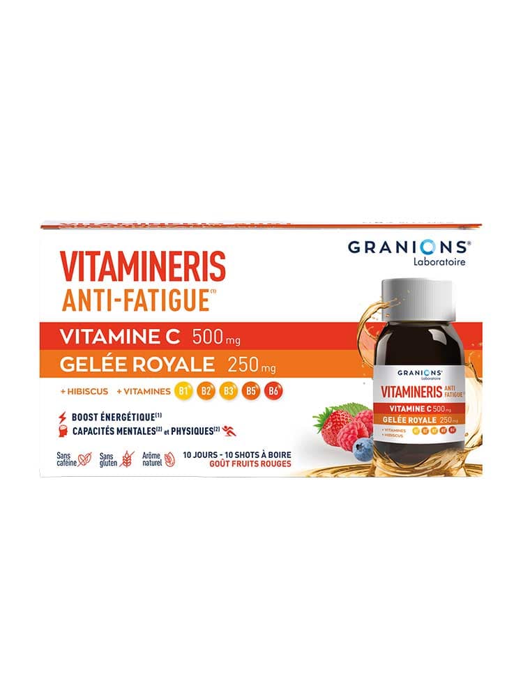 Granions Vitamineris Anti-Fatigue Goût Fruits Rouges 10 Shots