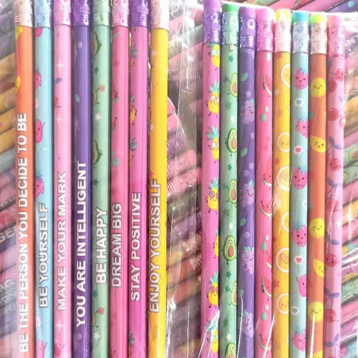 8 Pièces Crayons Hb Inspirants Parfumés Aux Fruits En Version Anglaise, Fabriqués En Bois